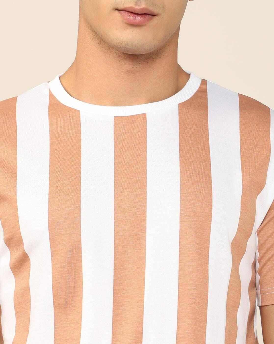 Lee Cooper | Men Vertical Striped Regular Fit Crew-Neck T-Shirt|5