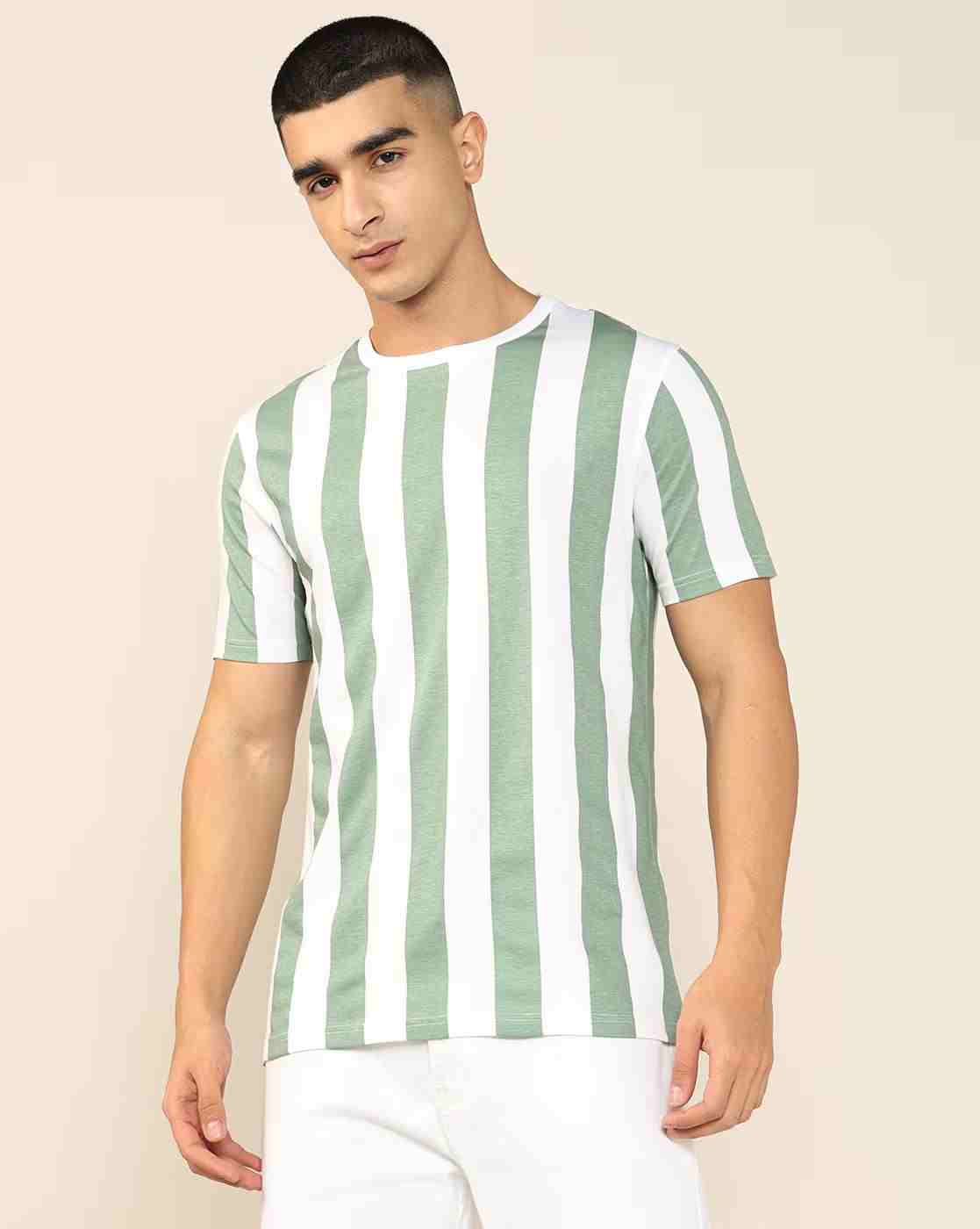 Lee Cooper | Men Vertical Striped Regular Fit Crew-Neck T-Shirt|3