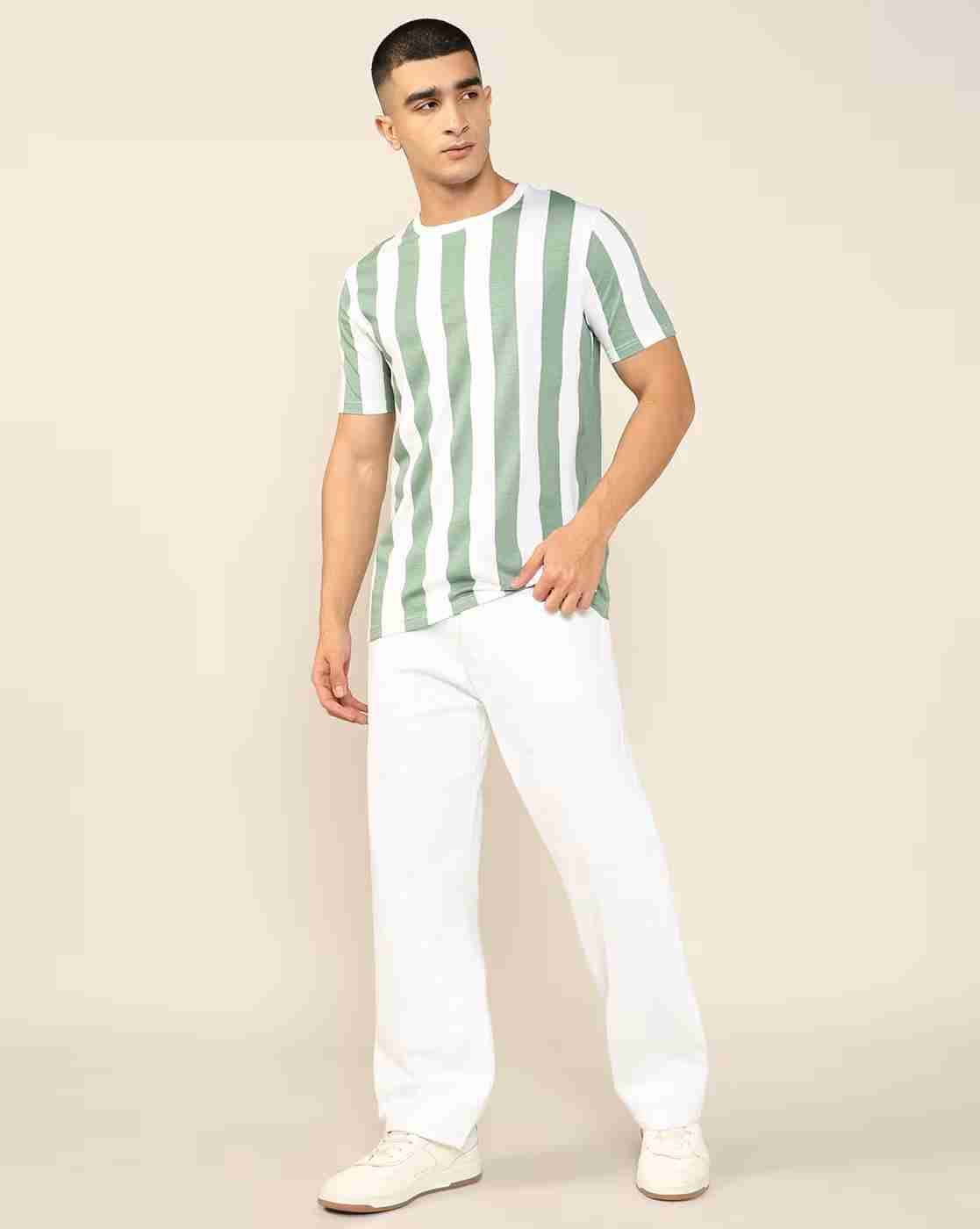 Lee Cooper | Men Vertical Striped Regular Fit Crew-Neck T-Shirt|4