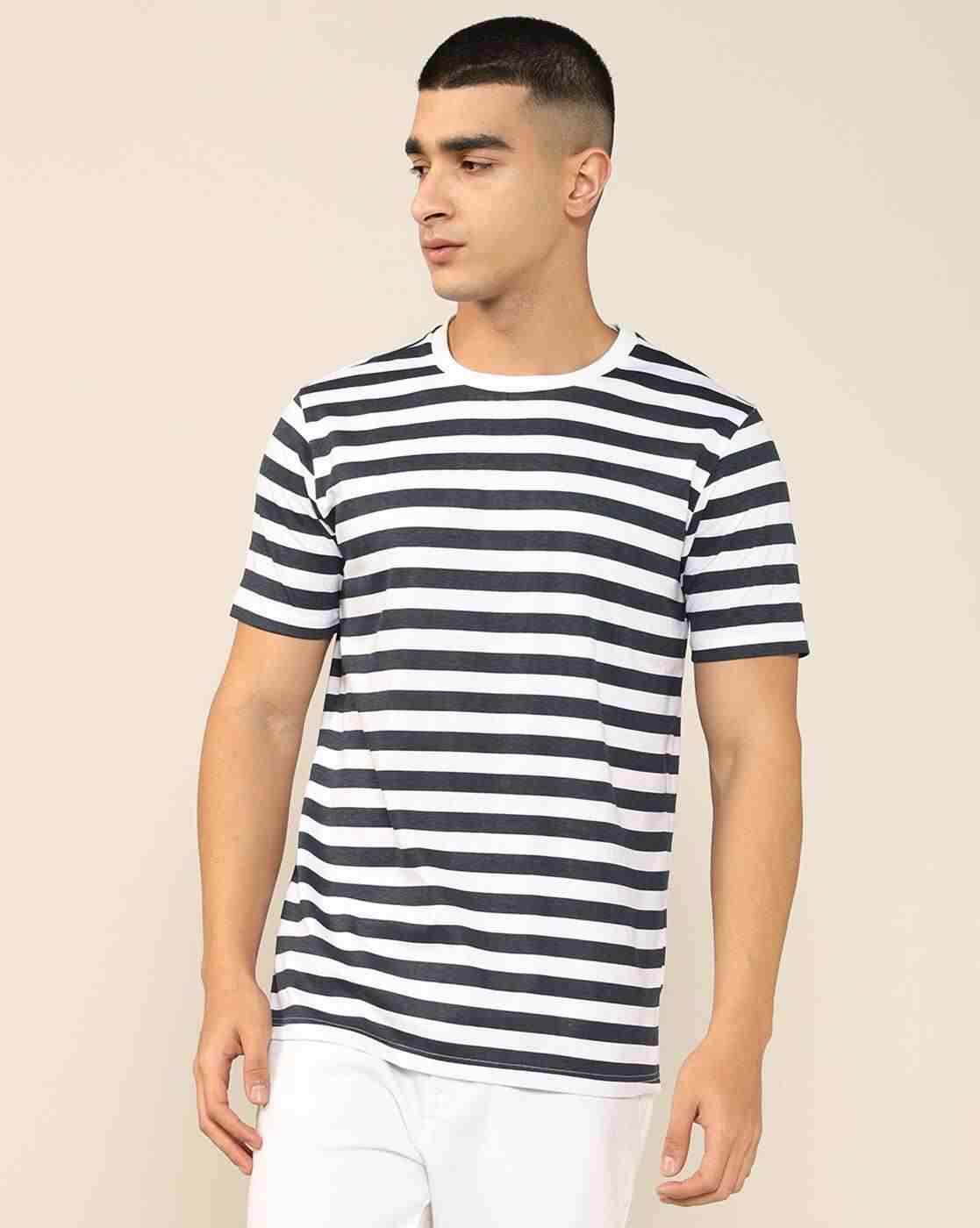 Lee Cooper | Men Horizontal Striped Regular Fit Crew-Neck T-Shirt|3