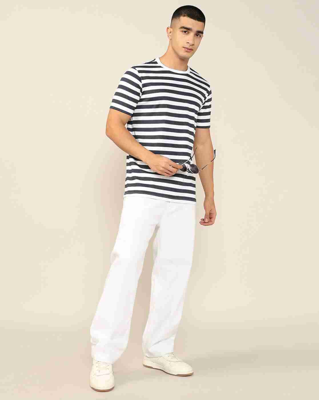 Lee Cooper | Men Horizontal Striped Regular Fit Crew-Neck T-Shirt|4