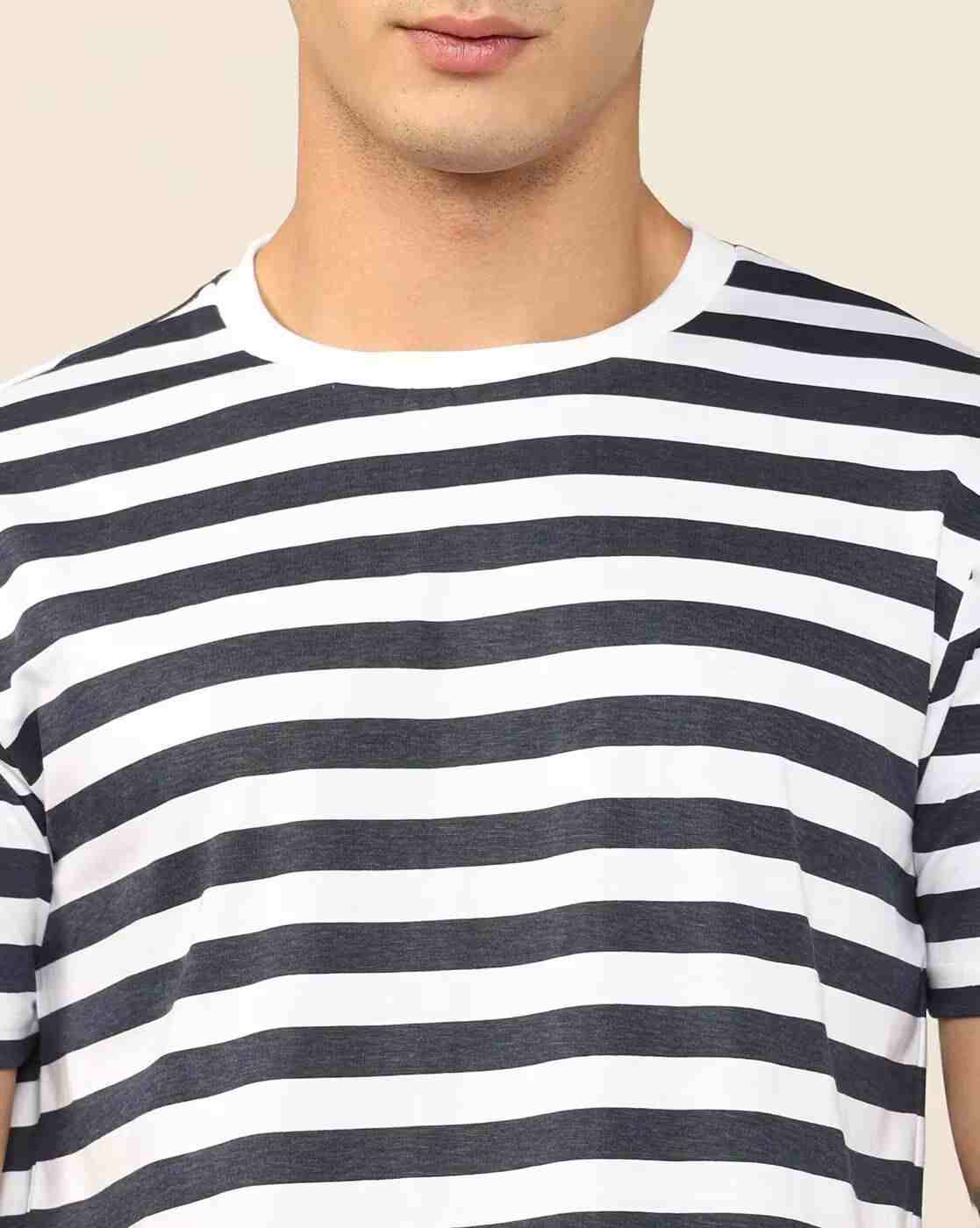 Lee Cooper | Men Horizontal Striped Regular Fit Crew-Neck T-Shirt|5