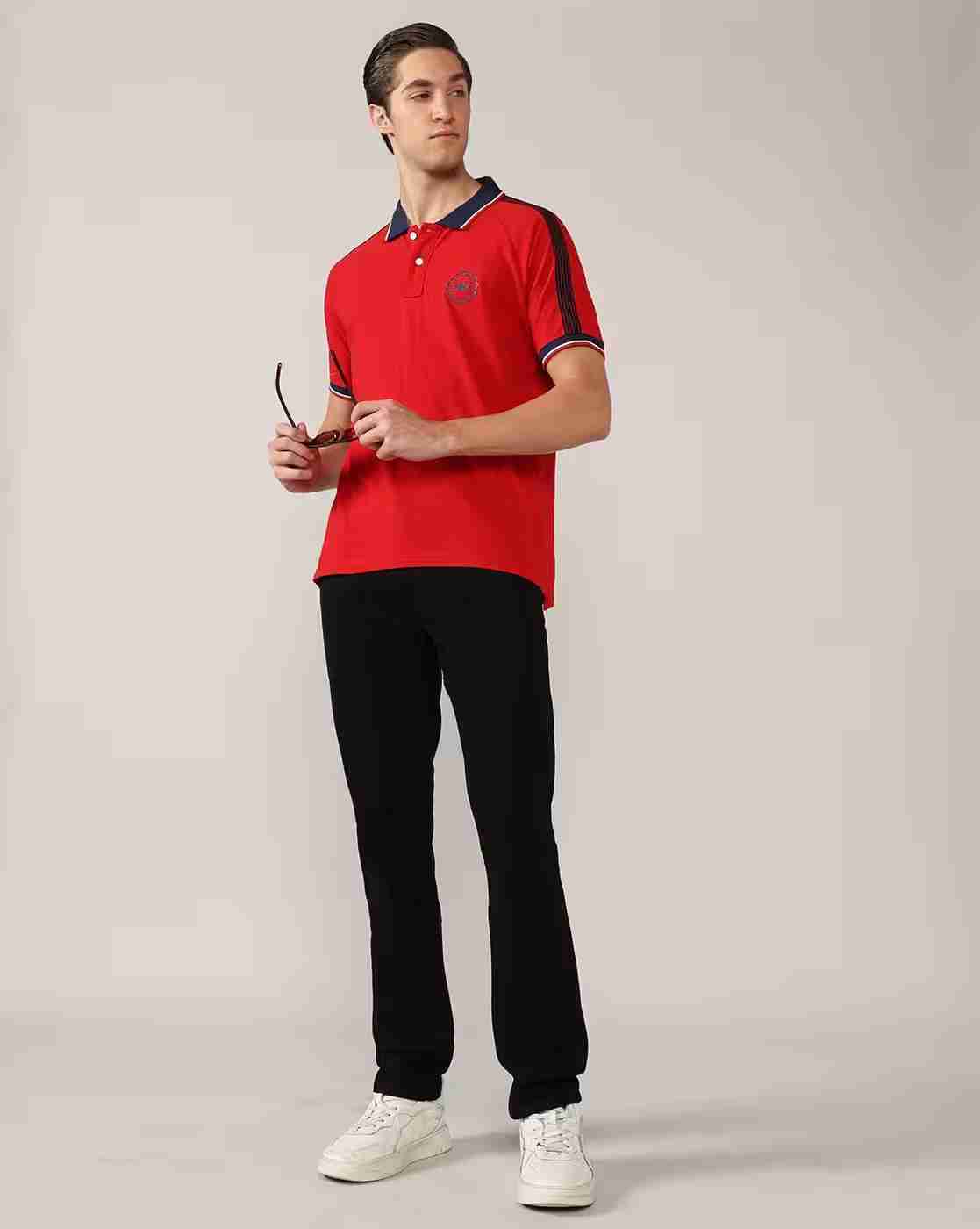 Lee Cooper | Men Embroidered Regular Fit Polo T-Shirt|4