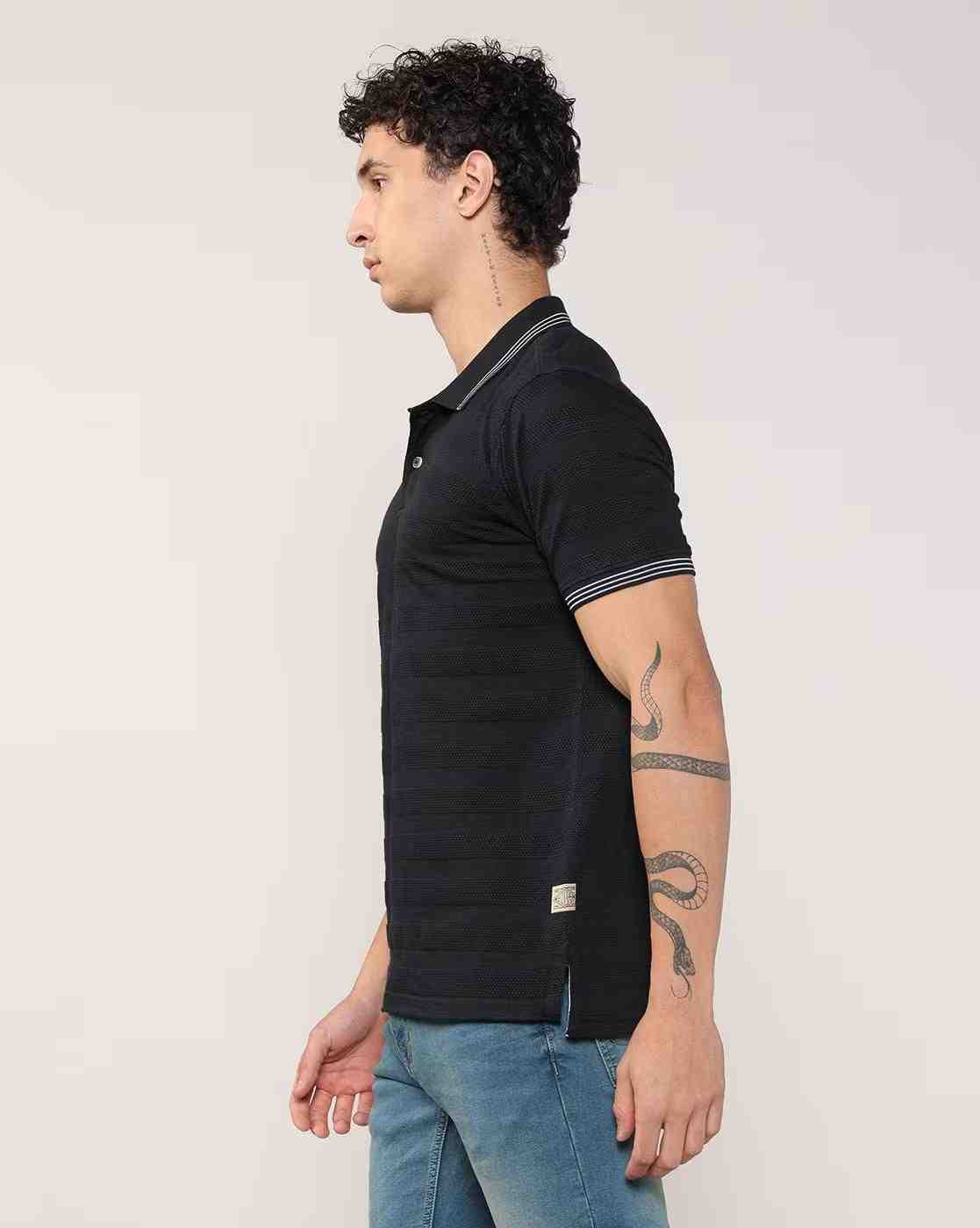 Lee Cooper | Men Regular Fit Polo T-Shirt with Contrast Taping|1