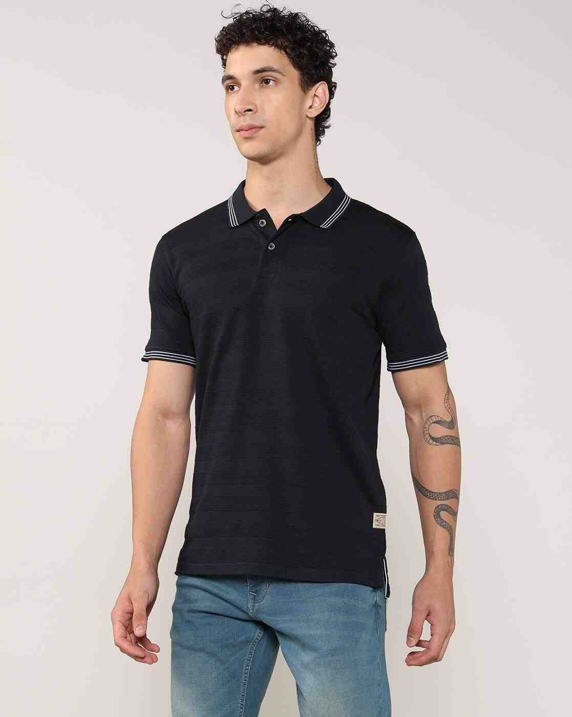 Lee Cooper | Men Regular Fit Polo T-Shirt with Contrast Taping|4
