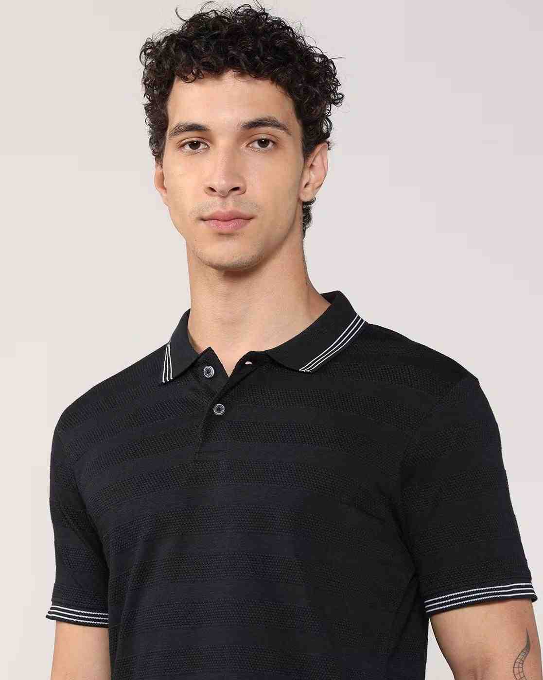 Lee Cooper | Men Regular Fit Polo T-Shirt with Contrast Taping|5