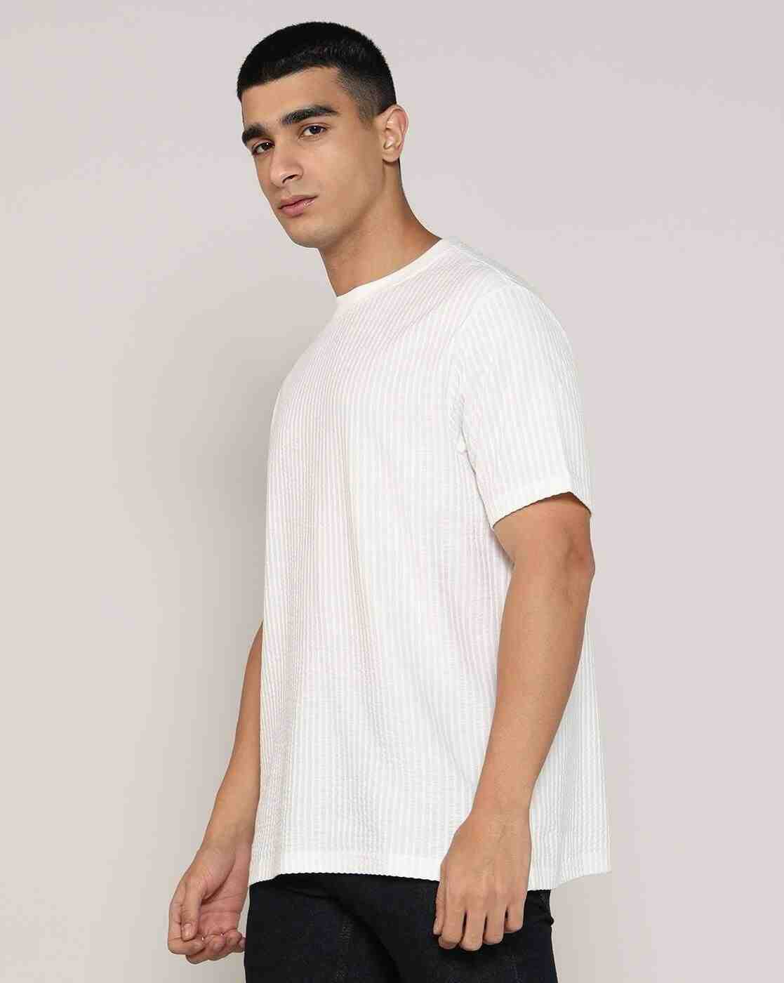Lee Cooper | Men Ribbed Regular Fit Crew-Neck T-Shirt|1