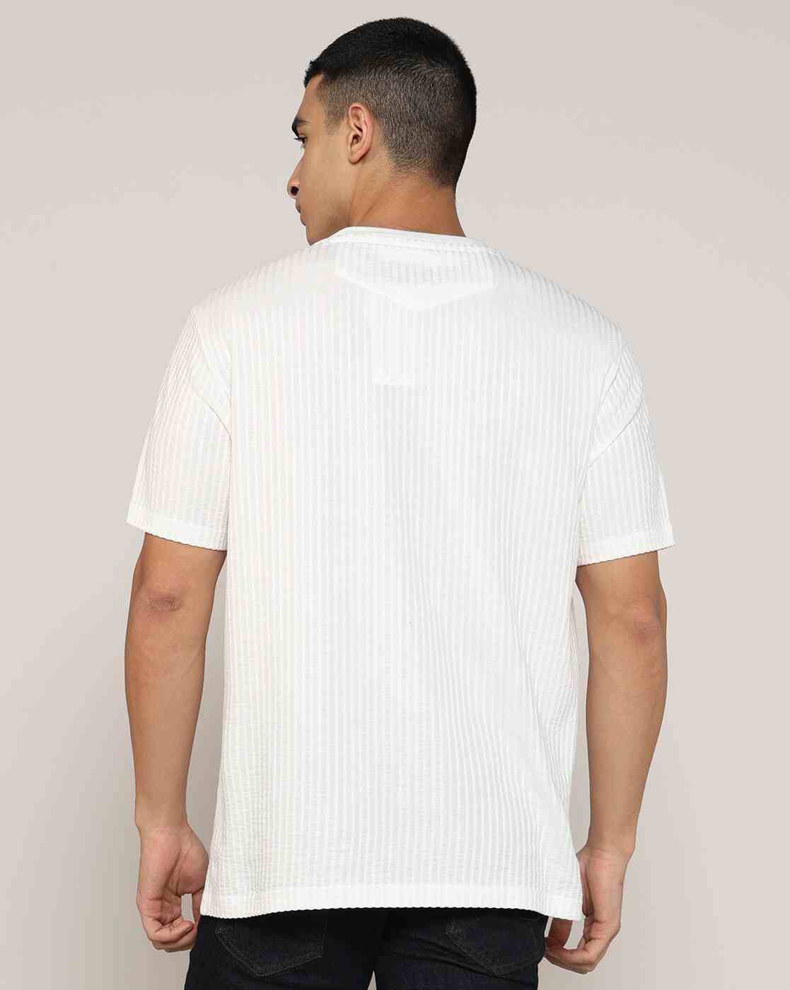 Lee Cooper | Men Ribbed Regular Fit Crew-Neck T-Shirt|2