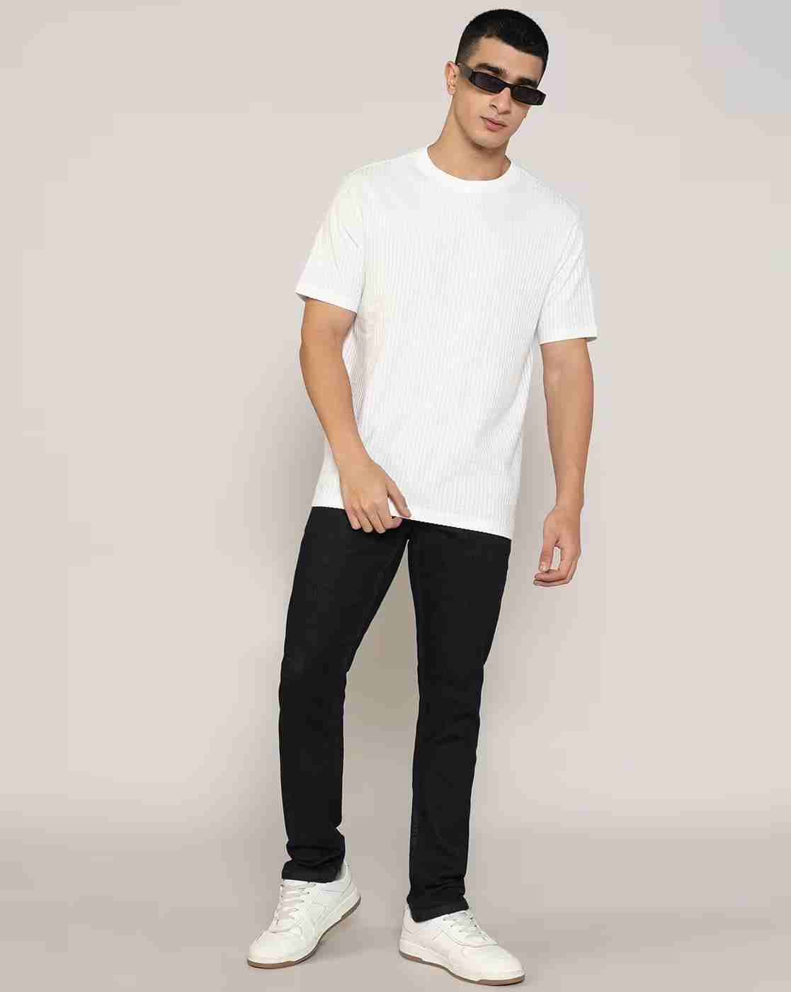 Lee Cooper | Men Ribbed Regular Fit Crew-Neck T-Shirt|4