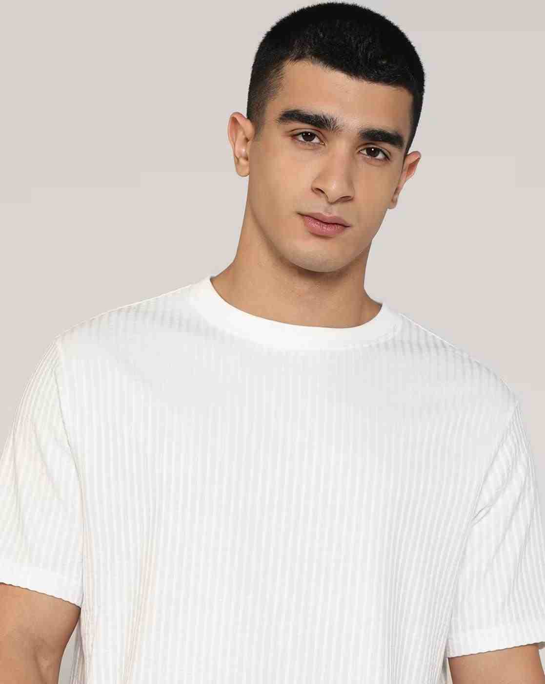 Lee Cooper | Men Ribbed Regular Fit Crew-Neck T-Shirt|5