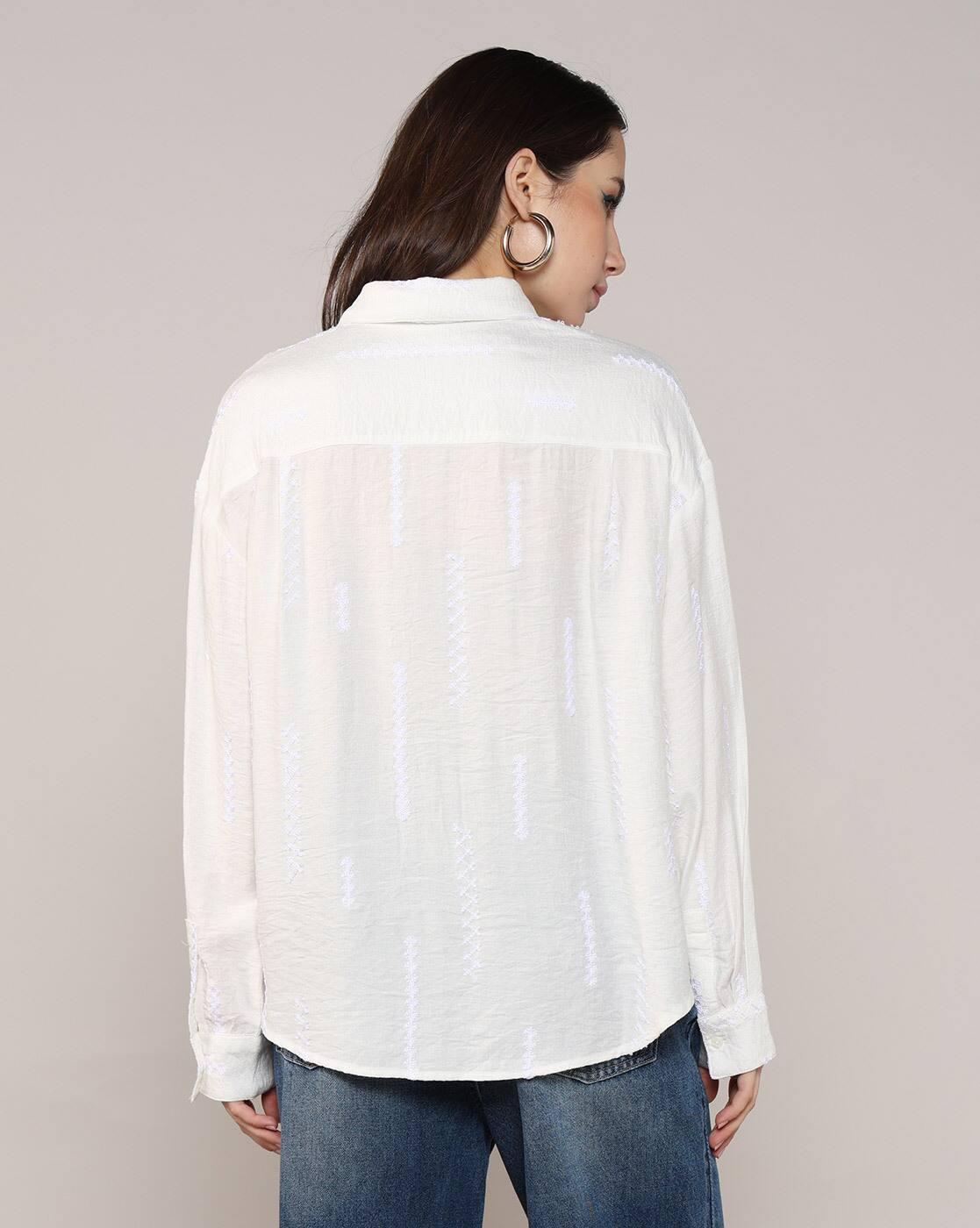 Lee Cooper | Women All-Over Embroidered Regular Fit Shirt|2
