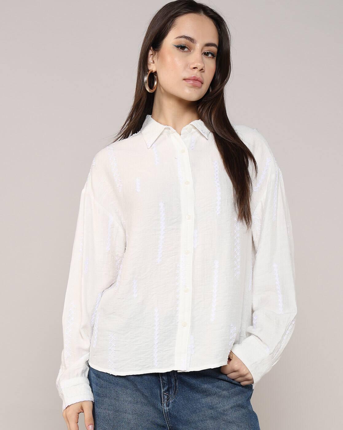 Lee Cooper | Women All-Over Embroidered Regular Fit Shirt|3