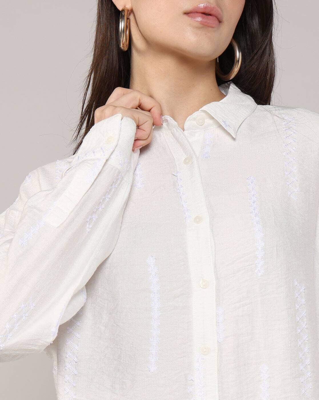 Lee Cooper | Women All-Over Embroidered Regular Fit Shirt|5