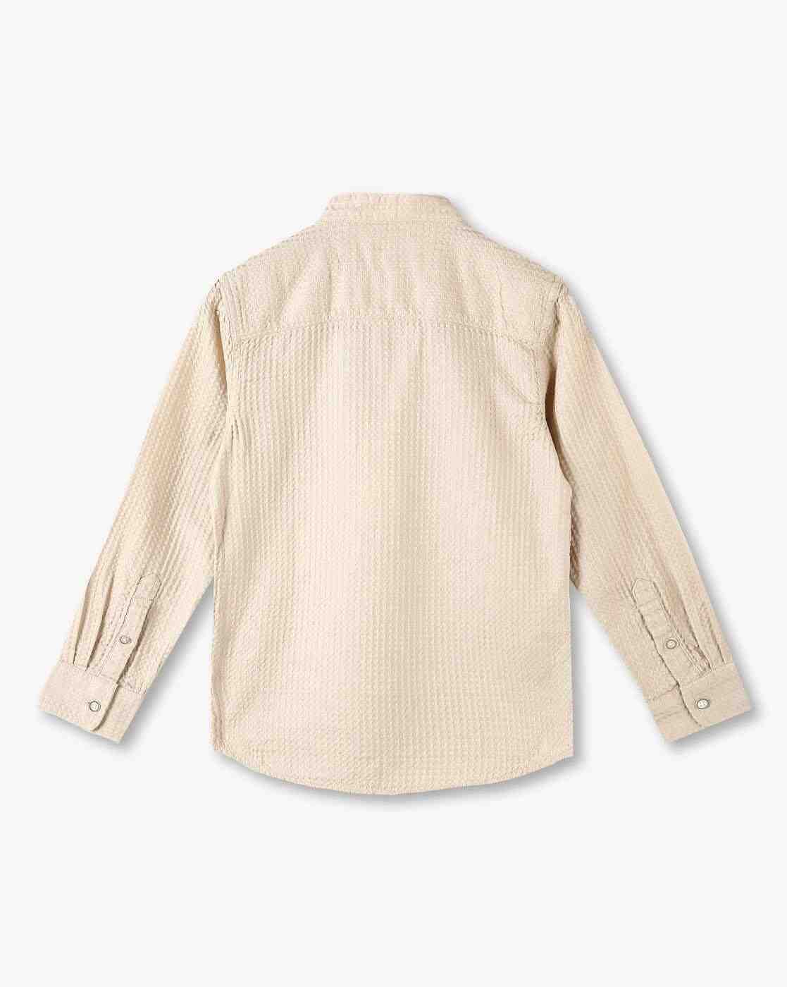 Lee Cooper | Boys Waffle-Knit Slim Fit Cotton Shirt|1