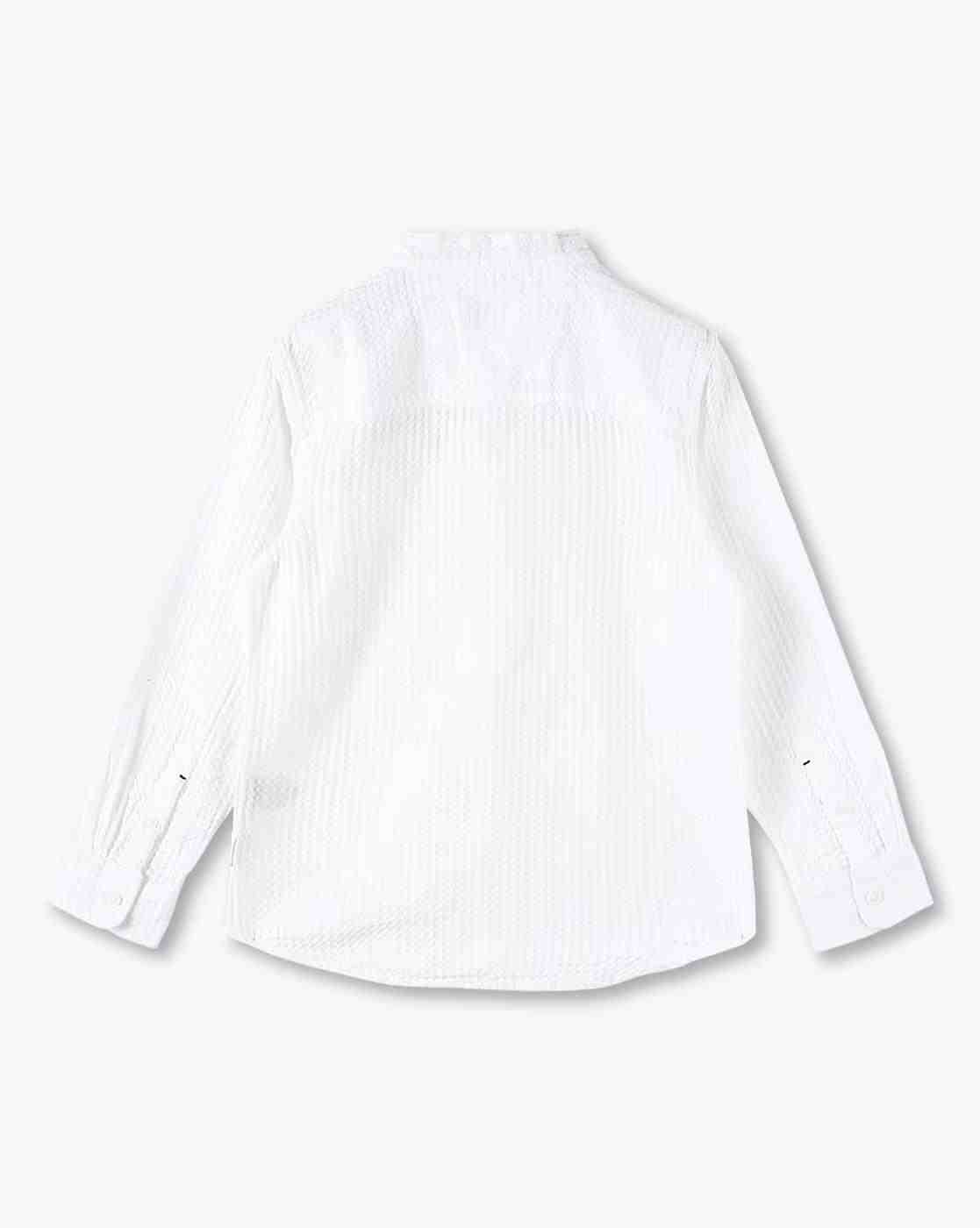 Lee Cooper | Boys Waffle-Knit Slim Fit Cotton Shirt|1