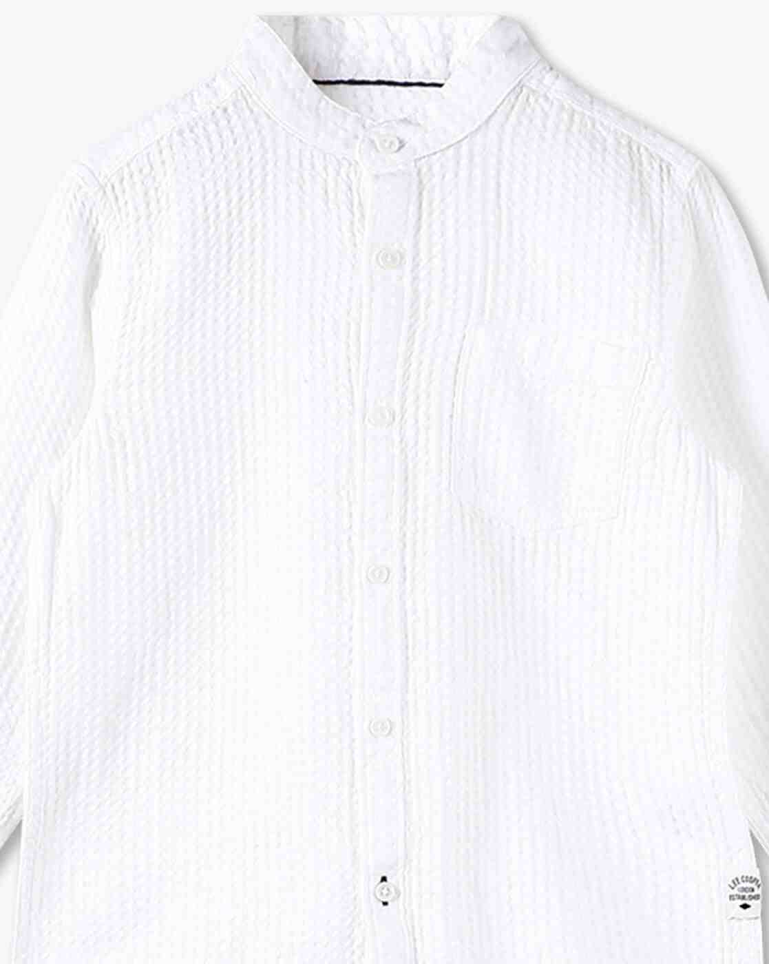 Lee Cooper | Boys Waffle-Knit Slim Fit Cotton Shirt|2