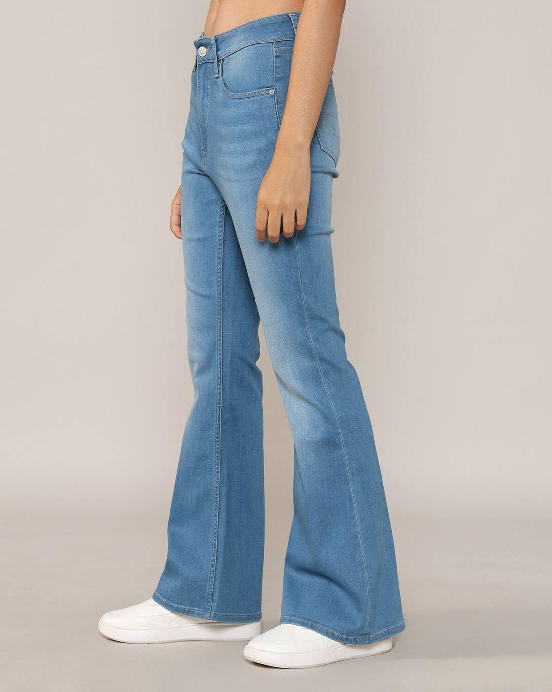 Lee Cooper | Women Mid-Wash Flared Jeans|1