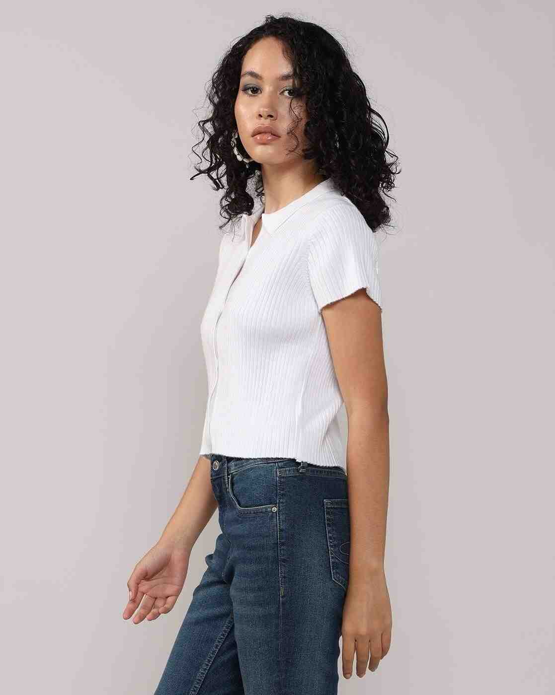 Lee Cooper | Women Ribbed Regular Fit Shirt|1