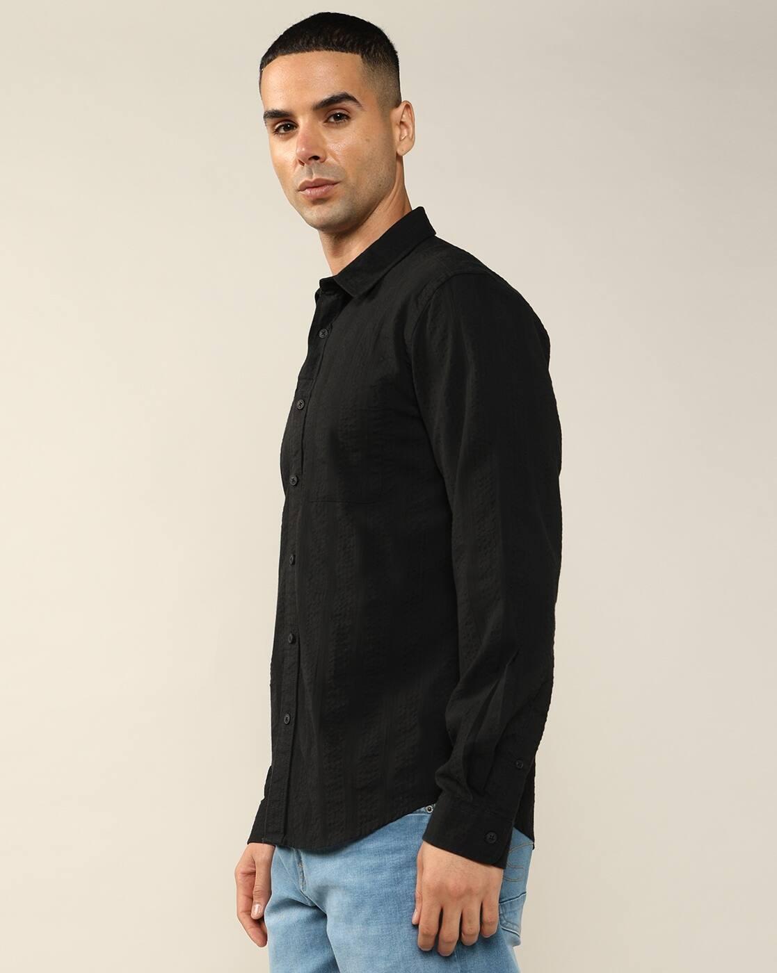 Lee Cooper | Men Regular Fit Cotton Shirt with Patch Pocket|1