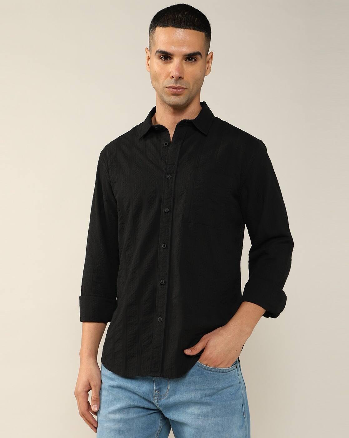Lee Cooper | Men Regular Fit Cotton Shirt with Patch Pocket|4