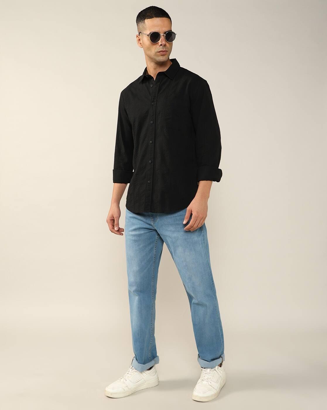 Lee Cooper | Men Regular Fit Cotton Shirt with Patch Pocket|5