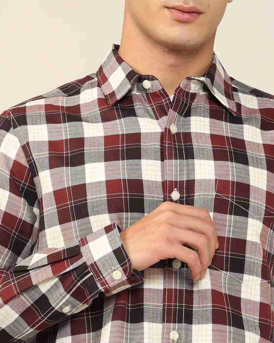 Lee Cooper | Men Checkered Regular Fit Shirt|5