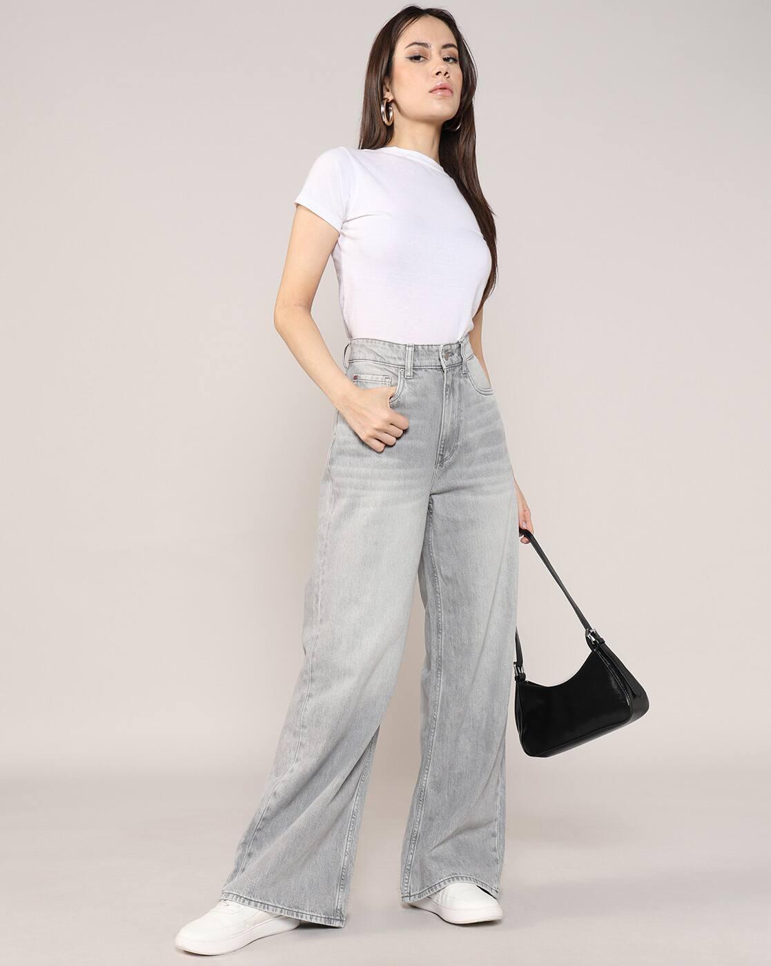 Lee Cooper | Women Lightly Washed High-Rise Wide-Leg Jeans|0