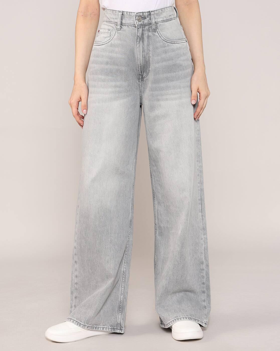Lee Cooper | Women Lightly Washed High-Rise Wide-Leg Jeans|1