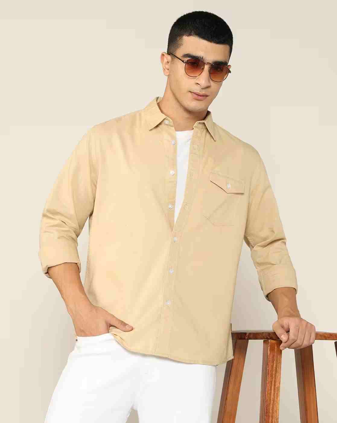 Men Regular Fit Shirt with Flap Pocket