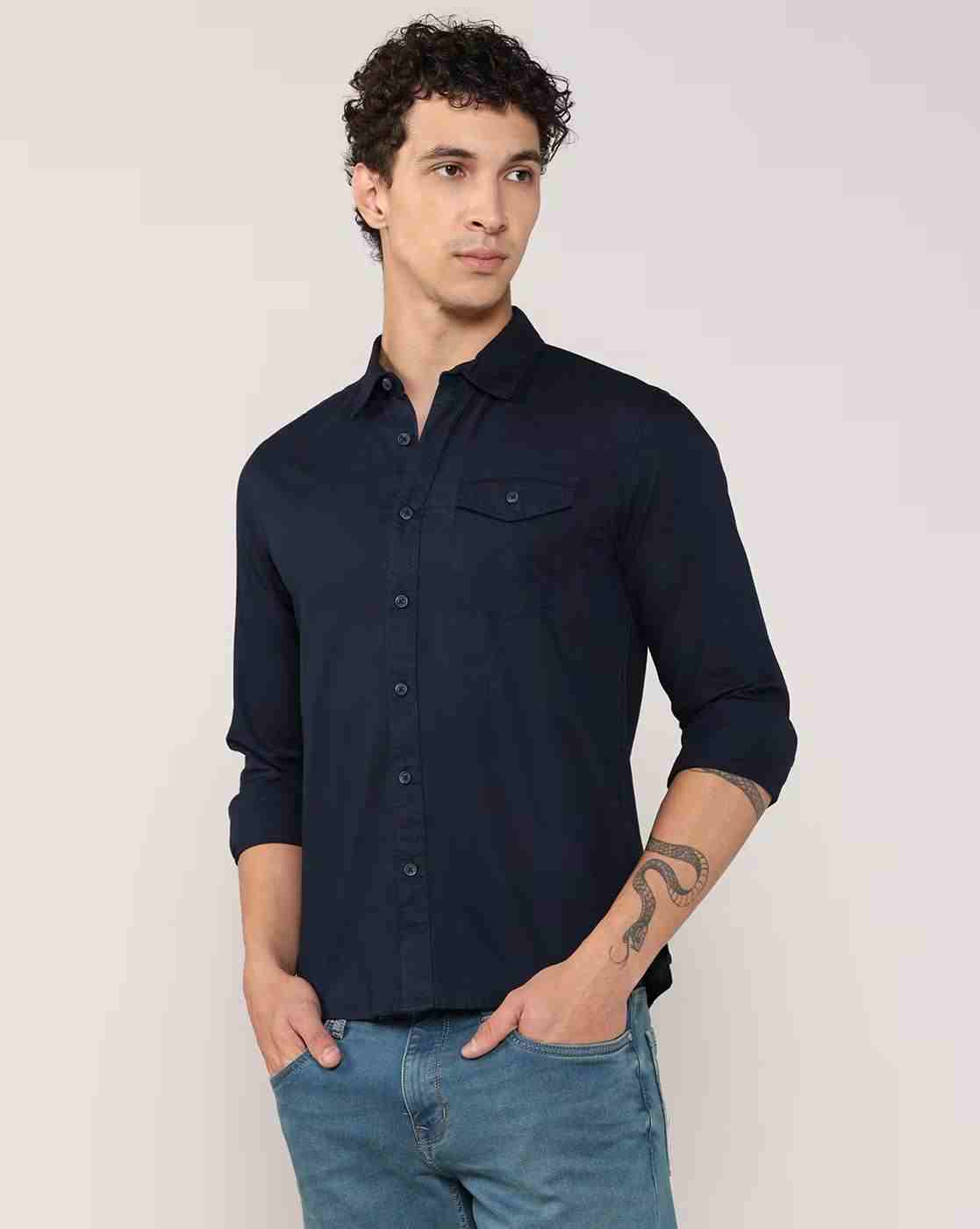 Lee Cooper | Men Regular Fit Shirt with Flap Pocket|0