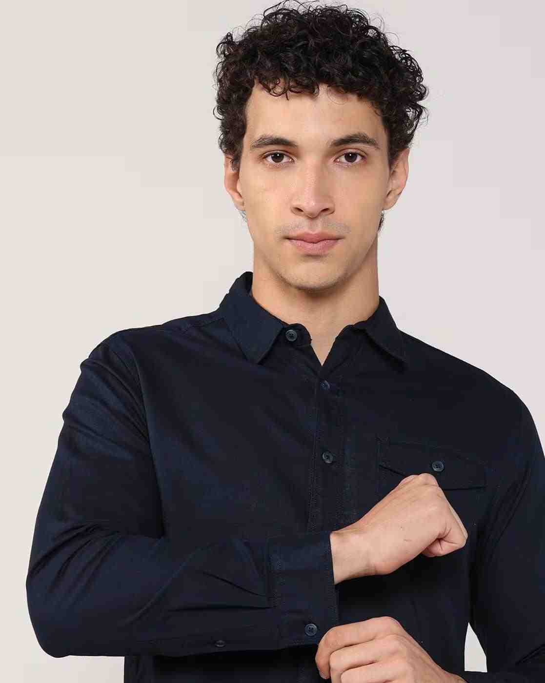 Lee Cooper | Men Regular Fit Shirt with Flap Pocket|5