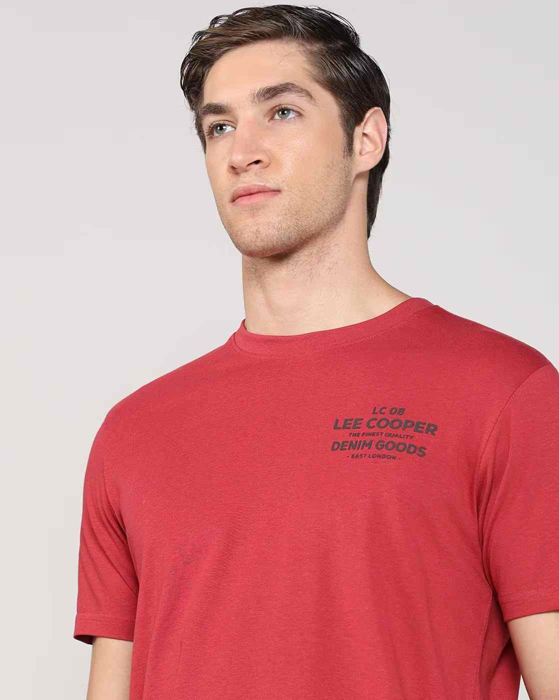 Lee Cooper | Men Graphic Print Relaxed Fit Crew-Neck T-Shirt|5