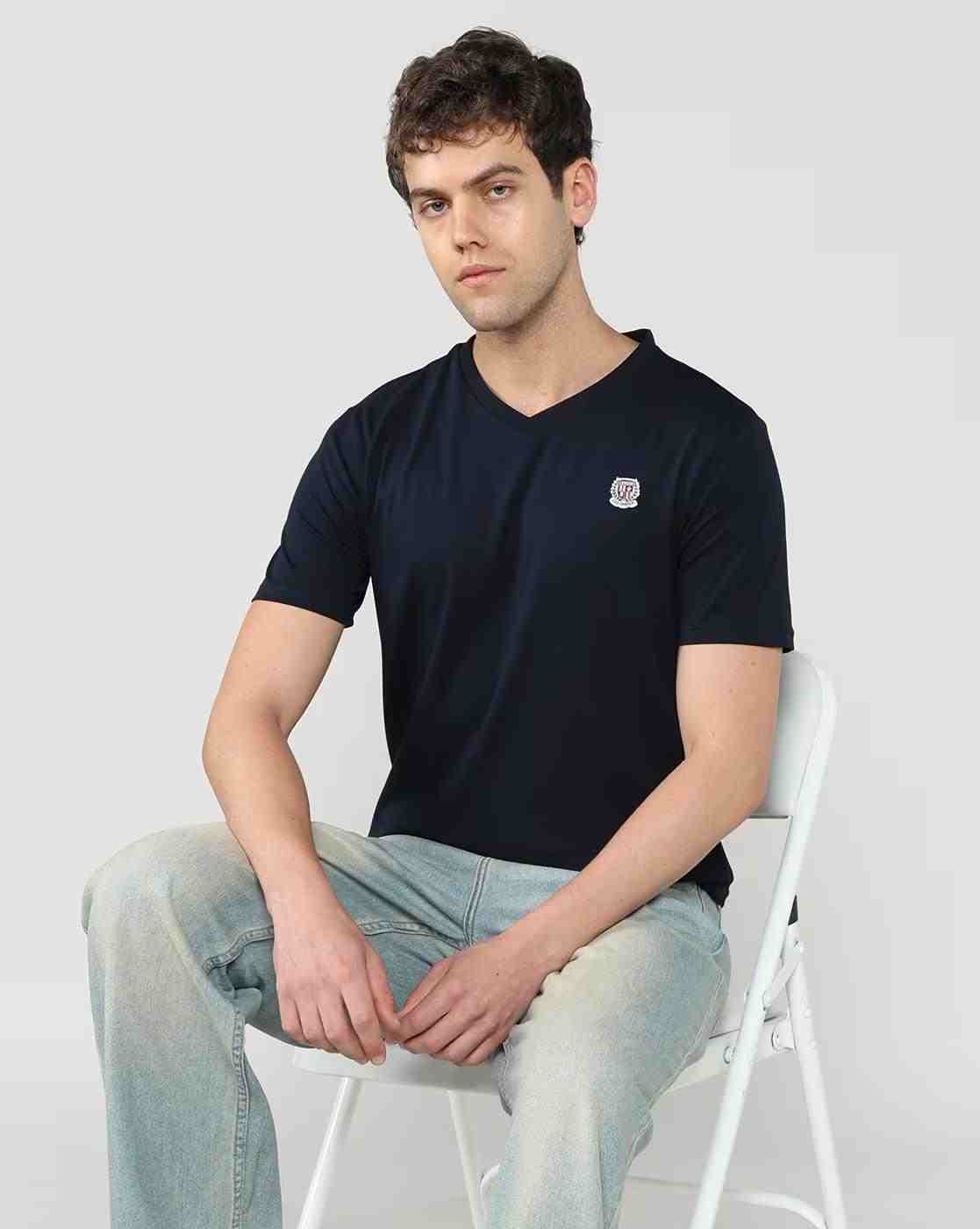 Men Regular Fit V-Neck T-Shirt