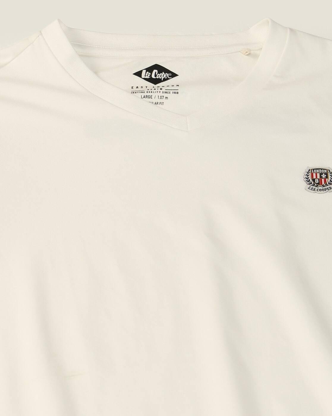 Lee Cooper | Men Regular Fit V-Neck T-Shirt with Logo Embroidery|6