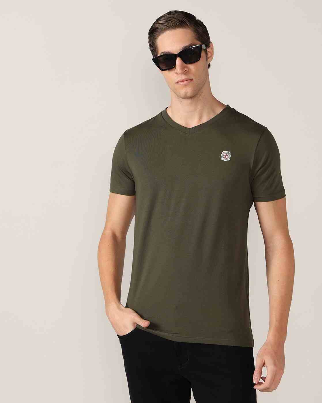 Men Regular Fit V-Neck T-Shirt
