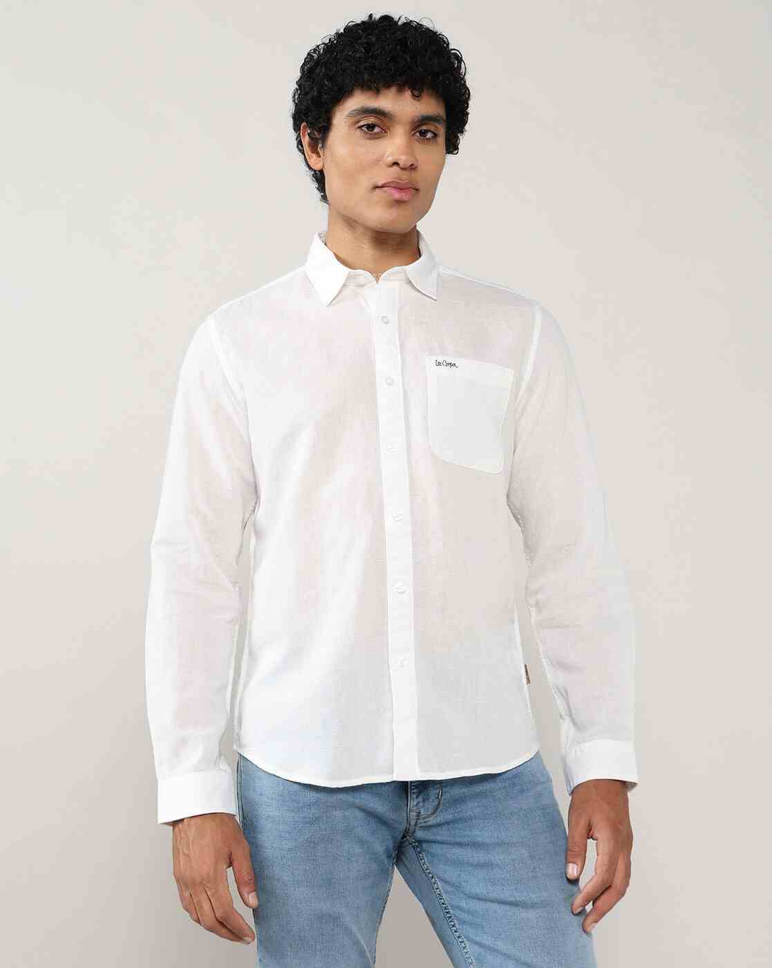 Lee Cooper | Men Regular Fit Shirt with Patch Pocket|3