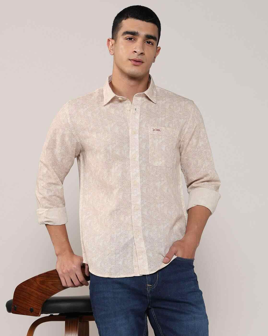 Lee Cooper | Men Floral Print Resort Fit Shirt with Patch Pocket|0