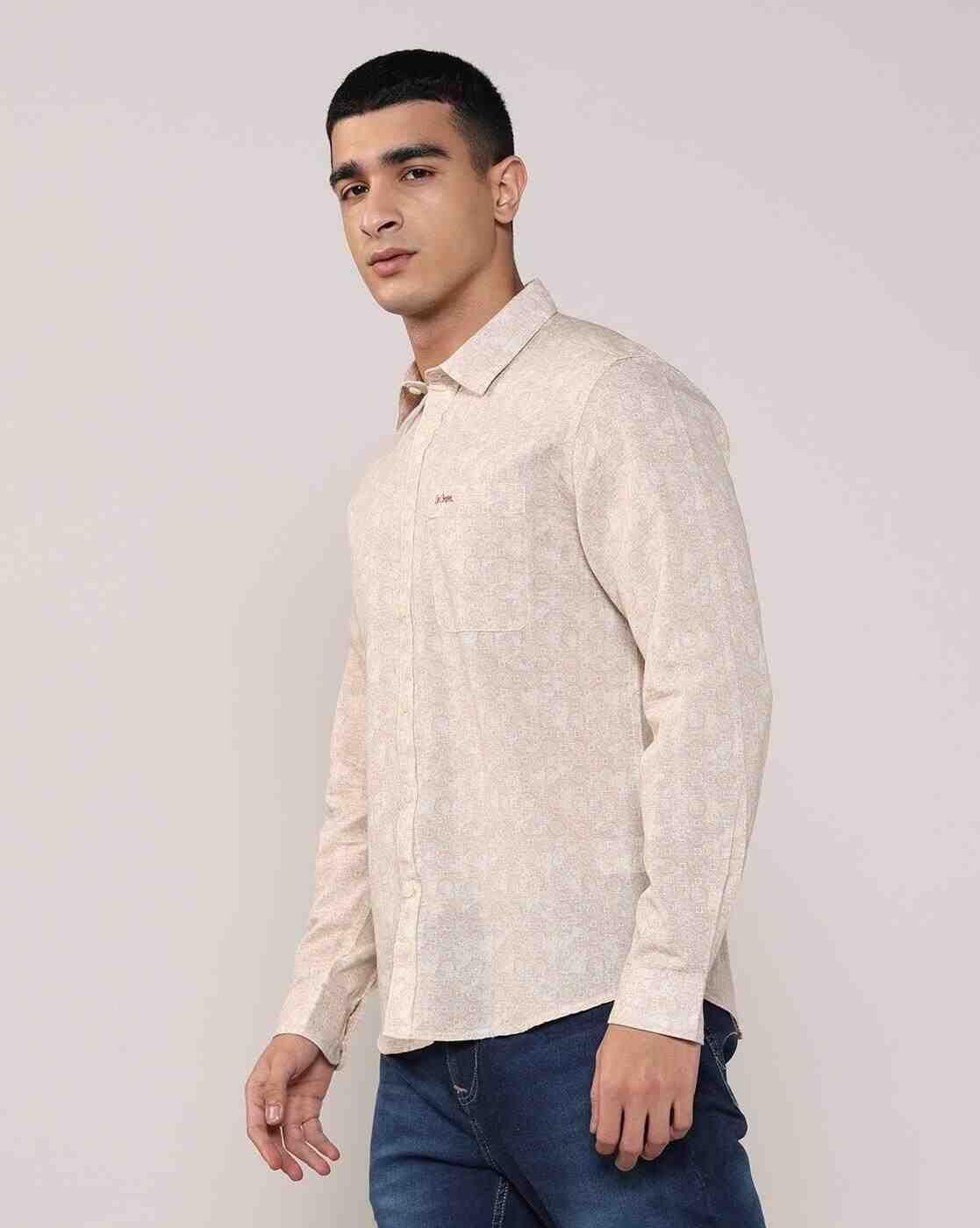 Lee Cooper | Men Floral Print Resort Fit Shirt with Patch Pocket|1