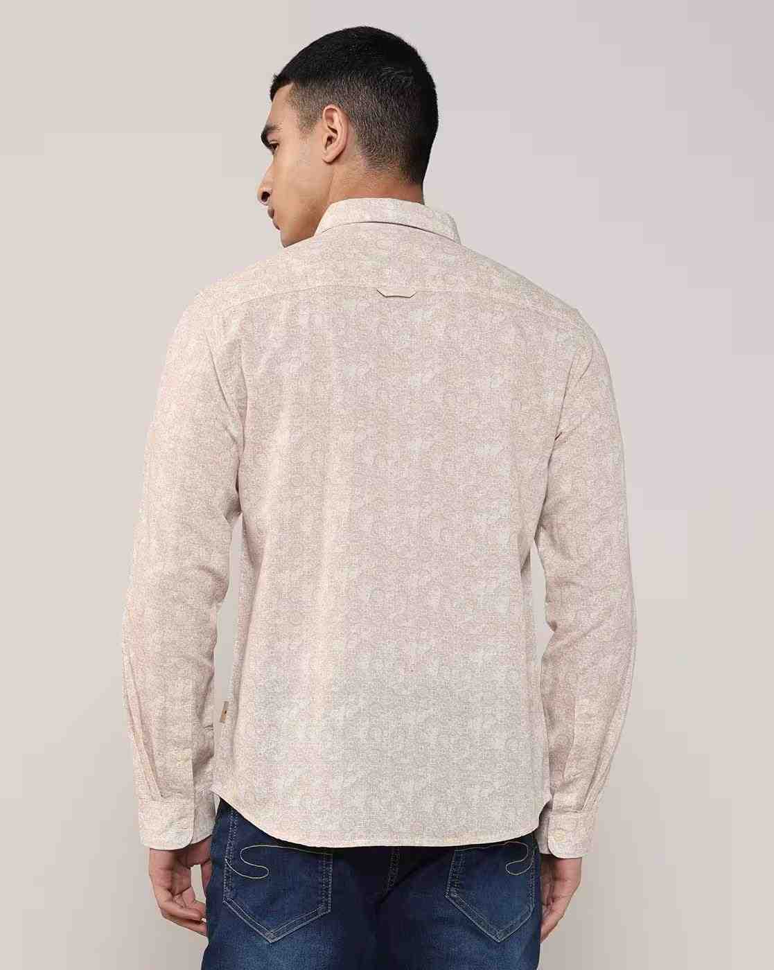 Lee Cooper | Men Floral Print Resort Fit Shirt with Patch Pocket|2
