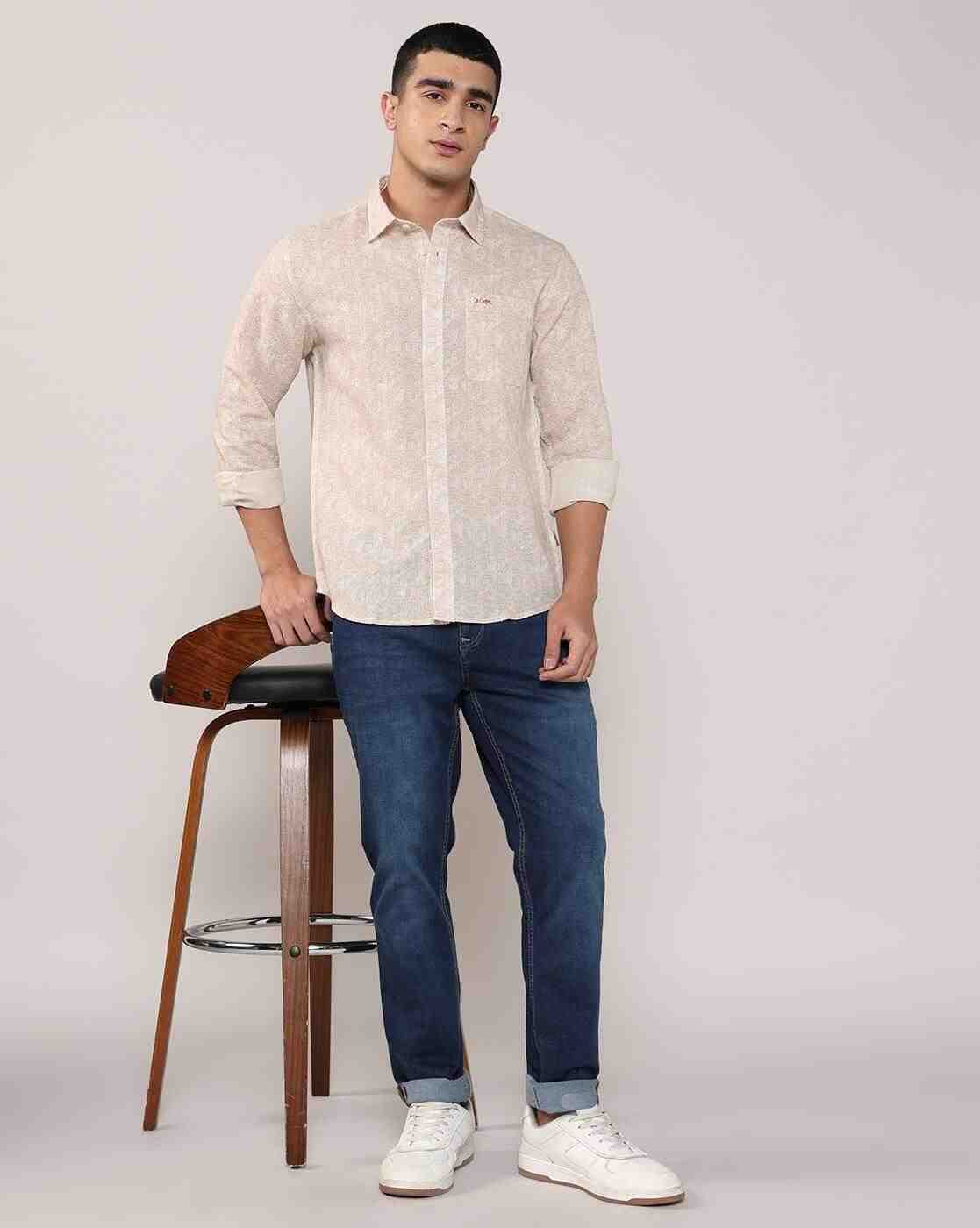 Lee Cooper | Men Floral Print Resort Fit Shirt with Patch Pocket|3