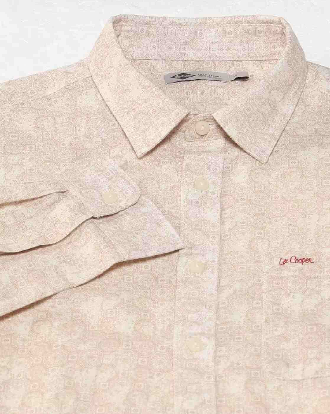 Lee Cooper | Men Floral Print Resort Fit Shirt with Patch Pocket|6