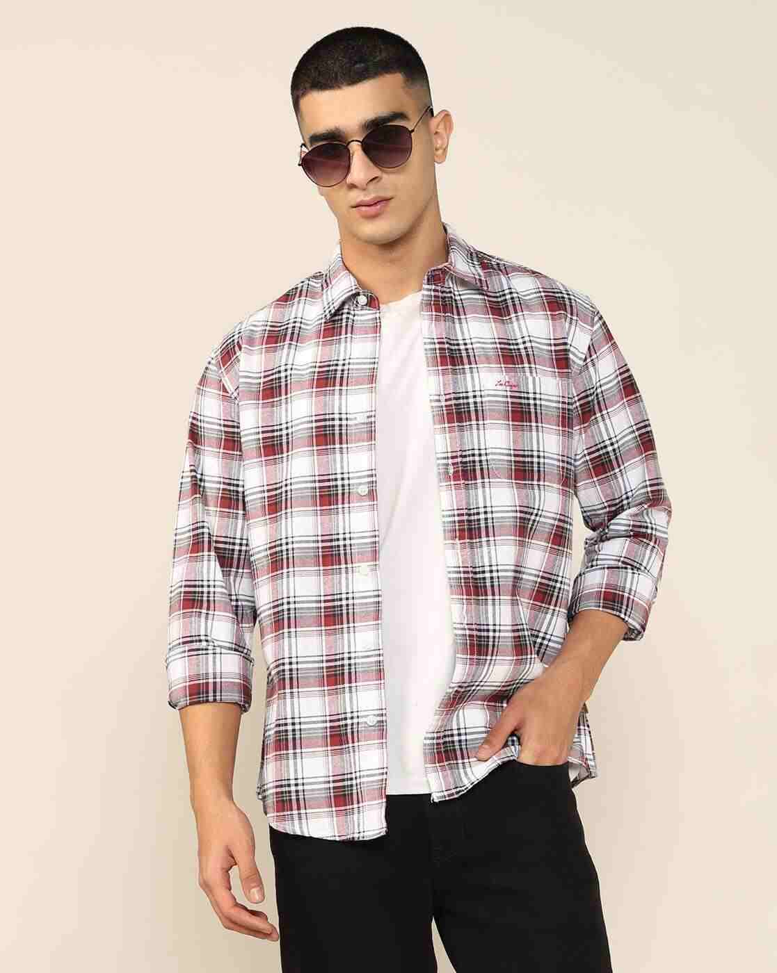 Lee Cooper | Men Checked Regular Fit Shirt with Patch Pocket|0