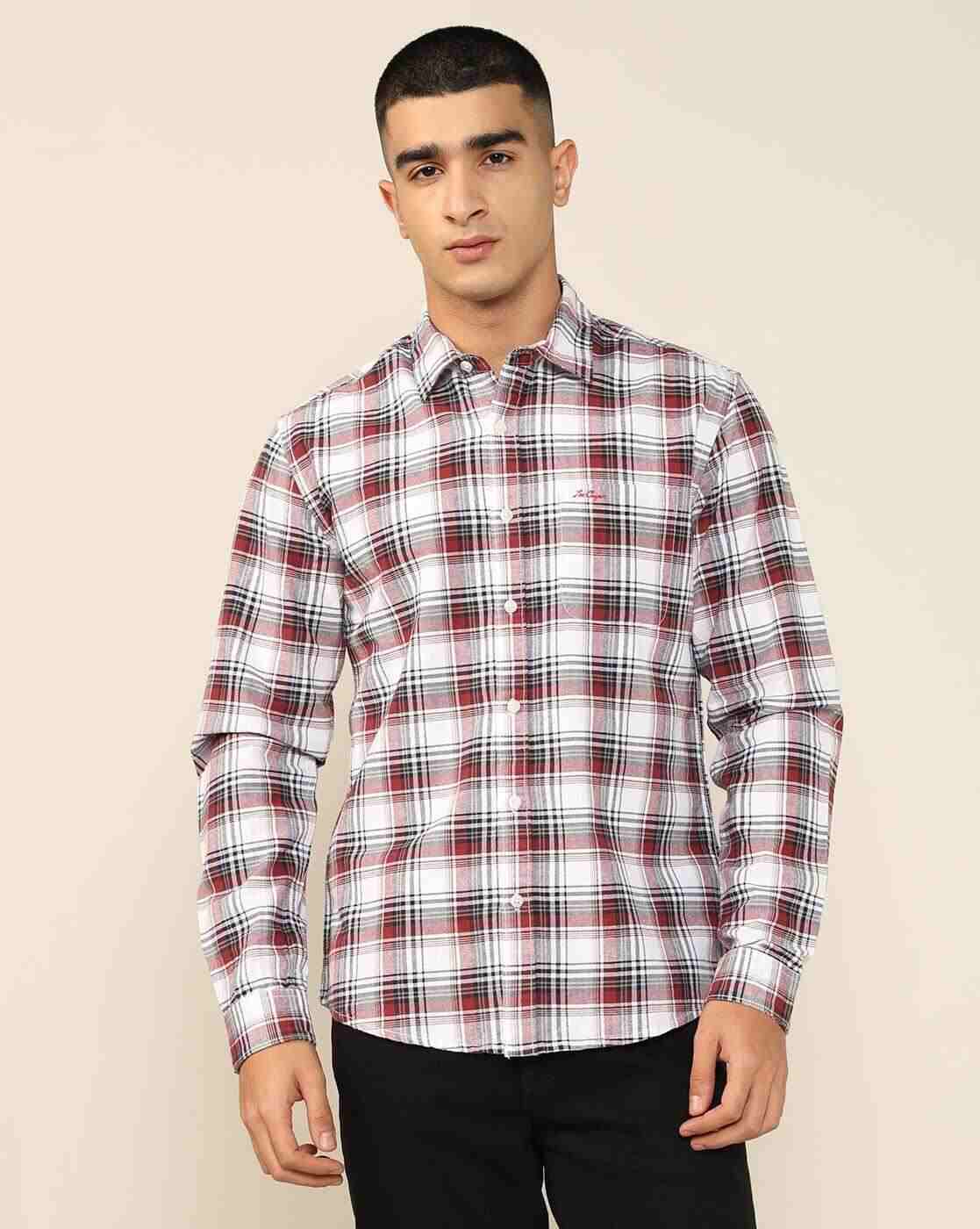 Lee Cooper | Men Checked Regular Fit Shirt with Patch Pocket|3