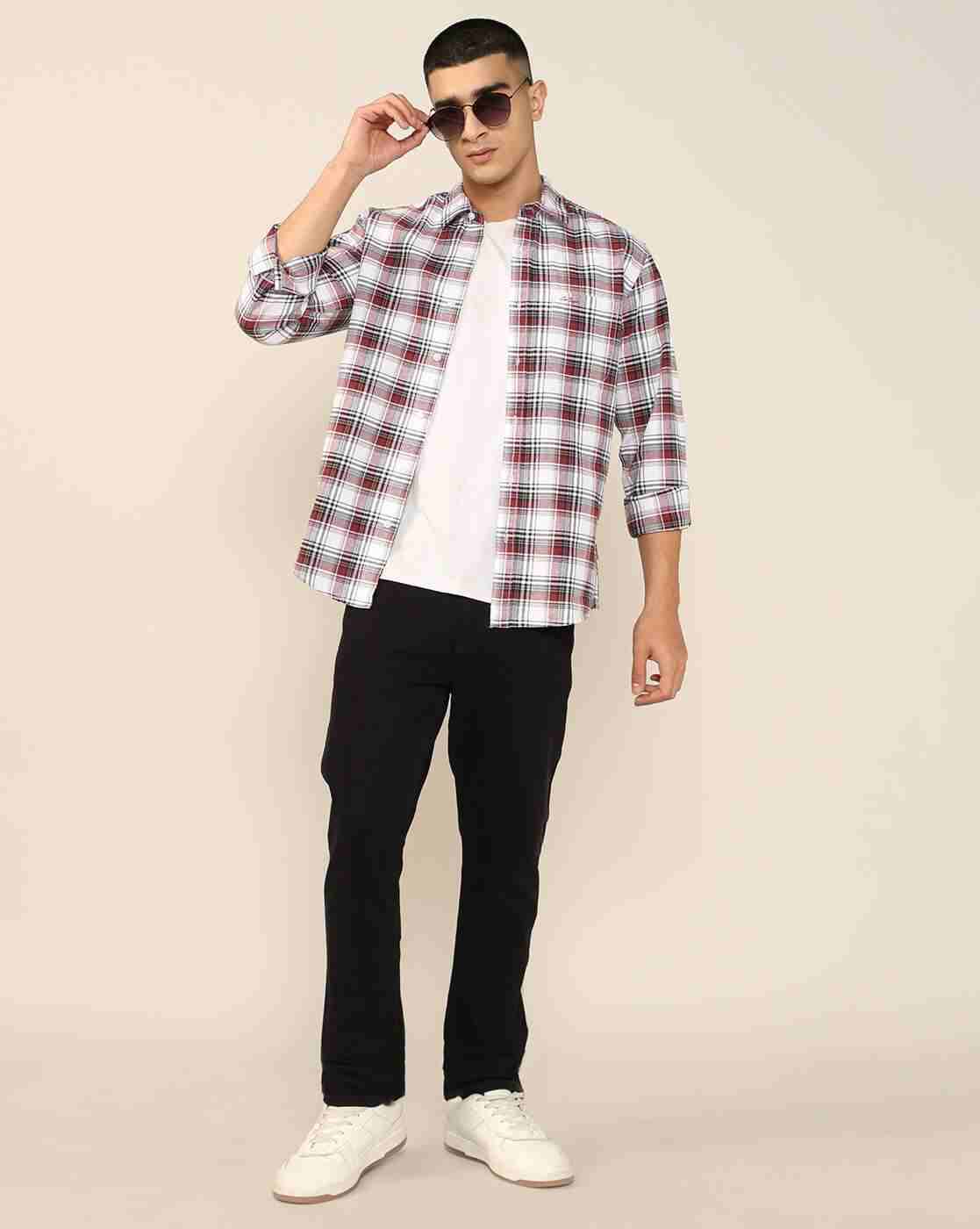 Lee Cooper | Men Checked Regular Fit Shirt with Patch Pocket|4