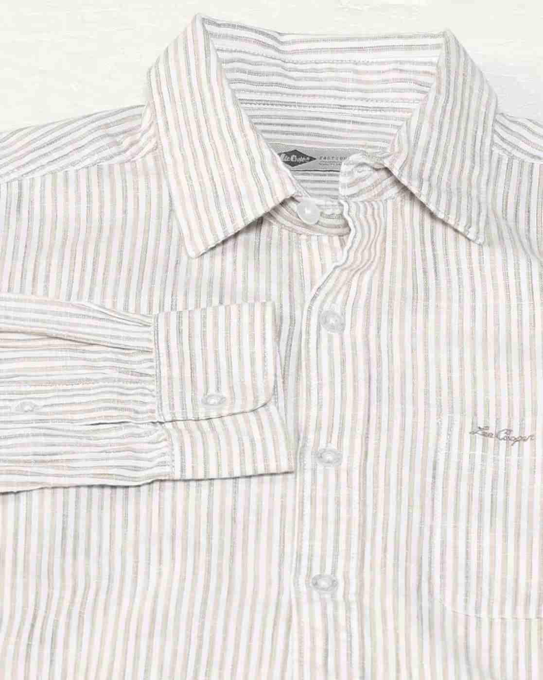 Lee Cooper | Men Striped Regular Fit Shirt with Patch Pocket|6