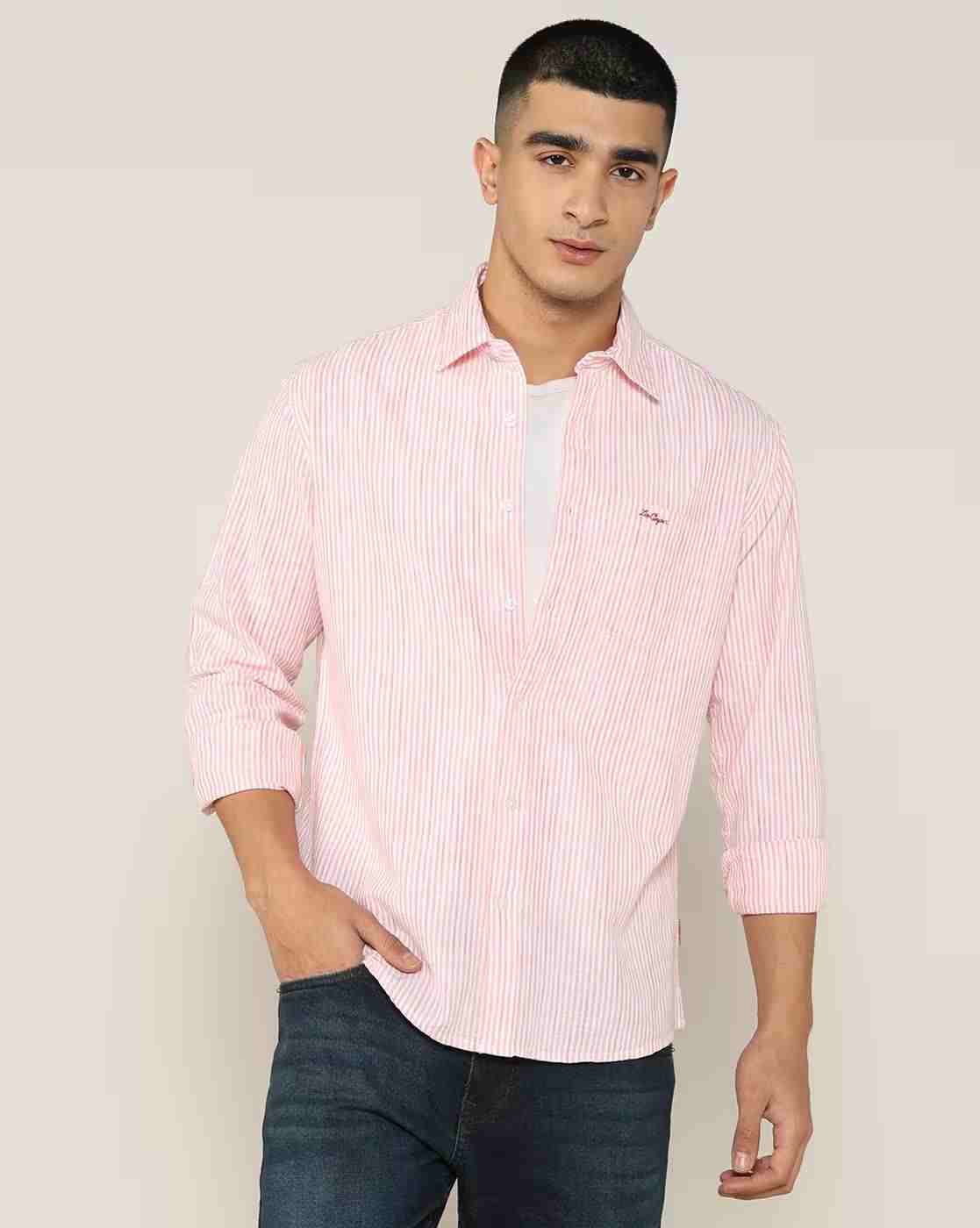 Men Striped Regular Fit Shirt with Patch Pocket