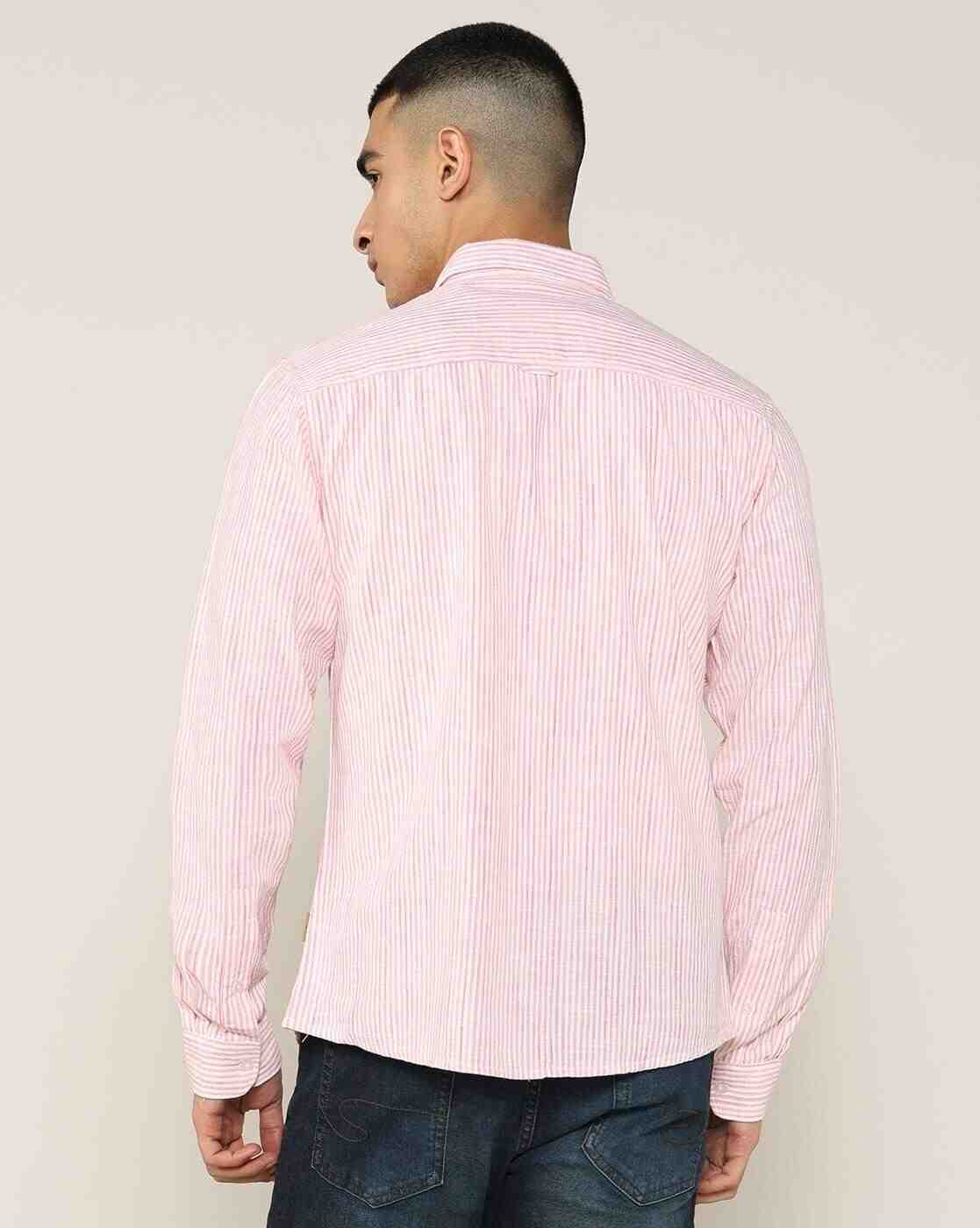 Lee Cooper | Men Striped Regular Fit Shirt with Patch Pocket|2