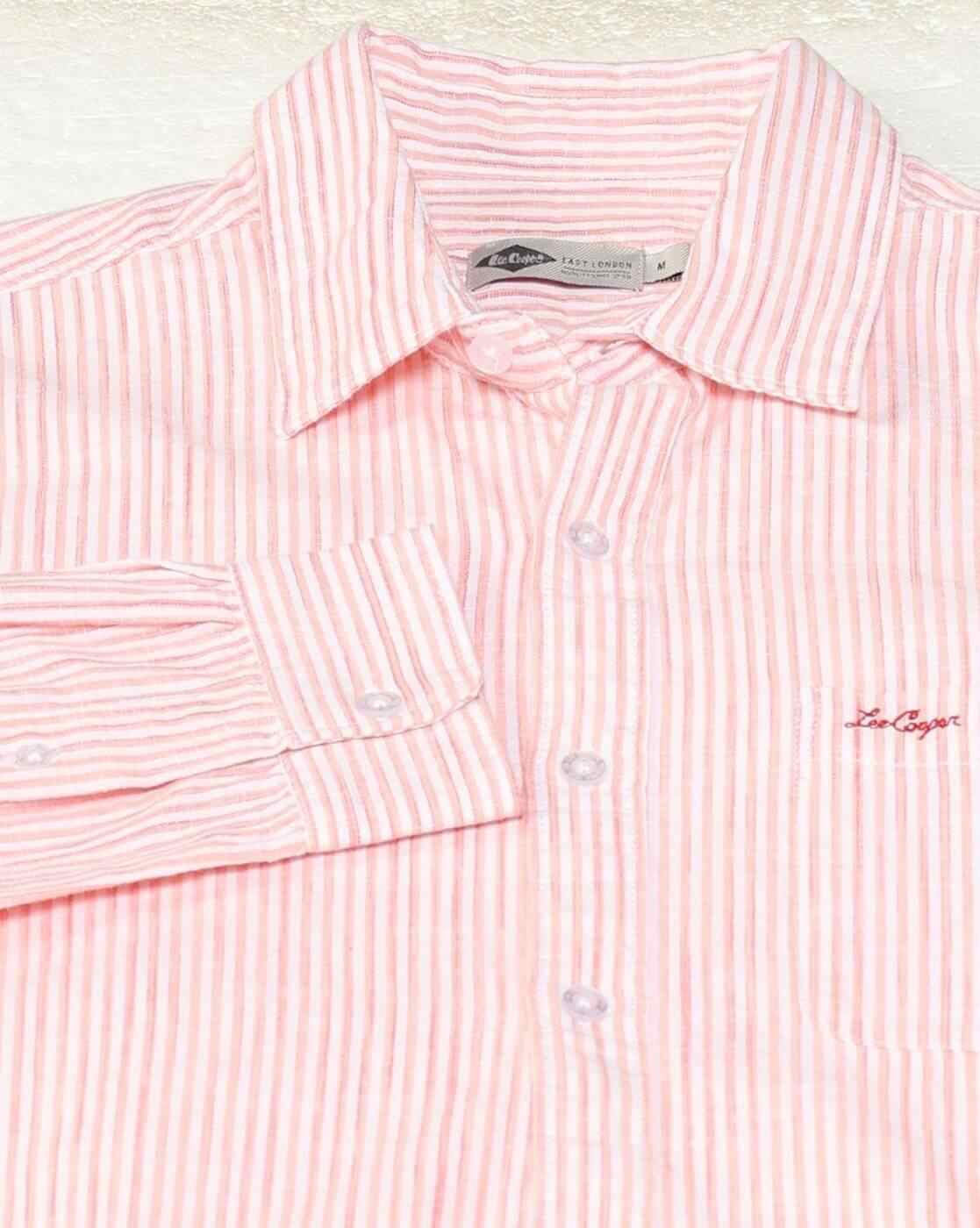 Lee Cooper | Men Striped Regular Fit Shirt with Patch Pocket|6