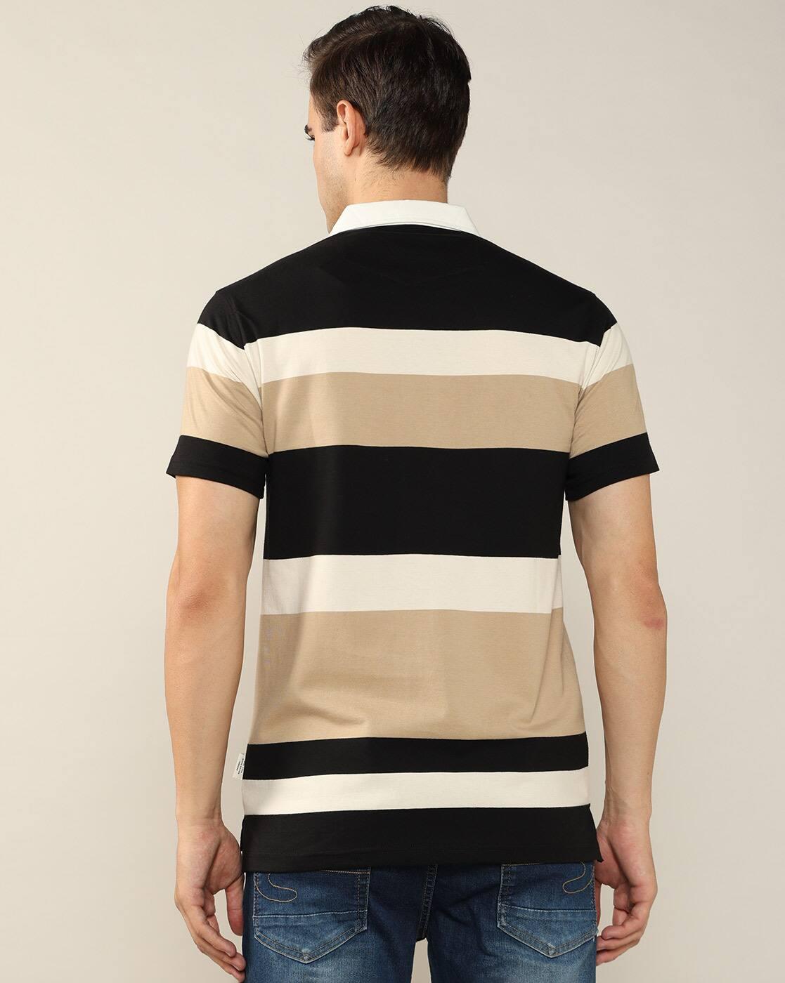 Lee Cooper | Men Striped Relaxed Fit Polo T-Shirt|2