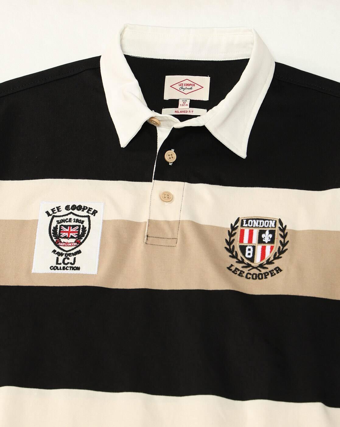 Lee Cooper | Men Striped Relaxed Fit Polo T-Shirt|4